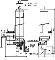 圧力進行作動型電動ポンプ　GMNH型　外形寸法図