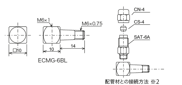 SC · EC · TC 型（コネクター）
 外形寸法図