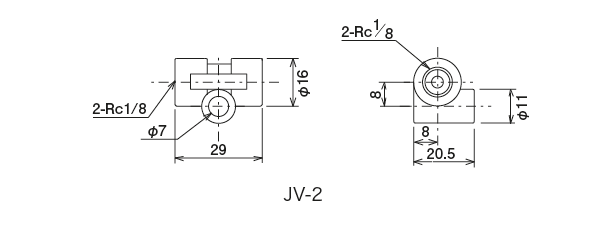 JV 型（ジャンクション）
 外形寸法図など