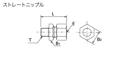 高圧継手（銅管用）
 外形寸法図